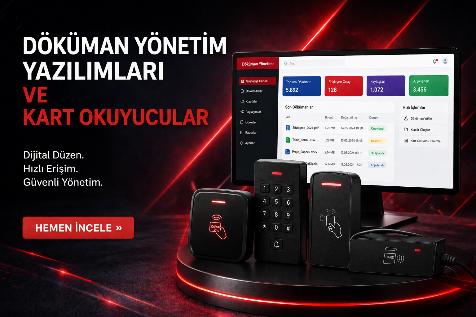 Döküman Yönetim Yazılımları ve Kart Okuyucular