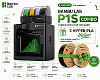 BambuLab P1S Combo 3D Yazıcı + 2 adet HYPER PLA filament hediye - Bambu