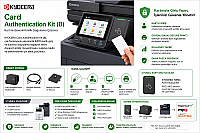 KYOCERA Card Authentication Kit (B), KYOCERA/utax/ta/olivetti gibi çok fonksiyonlu yazıcılarda (MFD) kart ile kullanıcı doğrulama sağlayan resmi donanım kitidir. - Kyocera